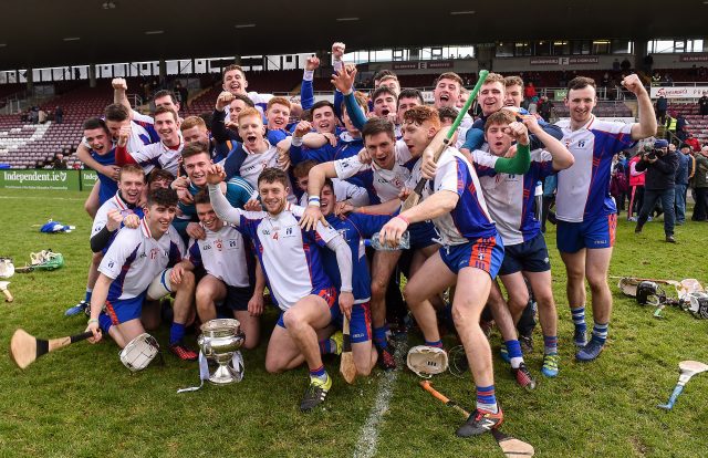 Mary Immaculate College celebrate after winning the Fitzgibbon Cup