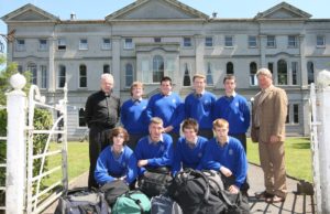 Some of the final boarders all packed up at Knockbeg College on the last day pictured with Fr. MIchael Murphy and Principal Mr. Cyril Hughes. From left, back: Philip Cantwell, Wexford; Andrew O'Regan, Waterford; Pádraig Doyle, Wexford and Liam Gahan, Wexford. Front: Seán Daly, Crettyard; Jonathan Fitzpatrick, Kilkenny; Mark Holt, Wicklow and James Griffin, Tullow. Picture: Alf Harvey.