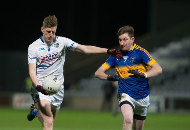 NFL LAOIS V TIPP HALF TIME 01 Danny Luttrell in action against Tipperary's Jimmy Feehan