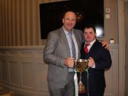 Sean pictured with Tony 'Barney' Maher holding the Jack Delaney Cup