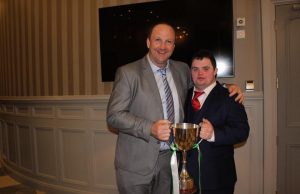 Sean pictured with Tony 'Barney' Maher holding the Jack Delaney Cup