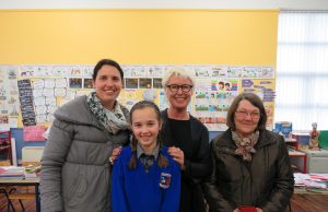 4th class student Lauren Rowan, mam Alice and grandmother Alice with Moya Doherty