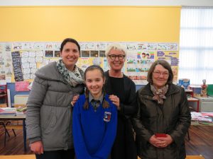 4th class student Lauren Rowan, mam Alice and grandmother Alice with Moya Doherty 