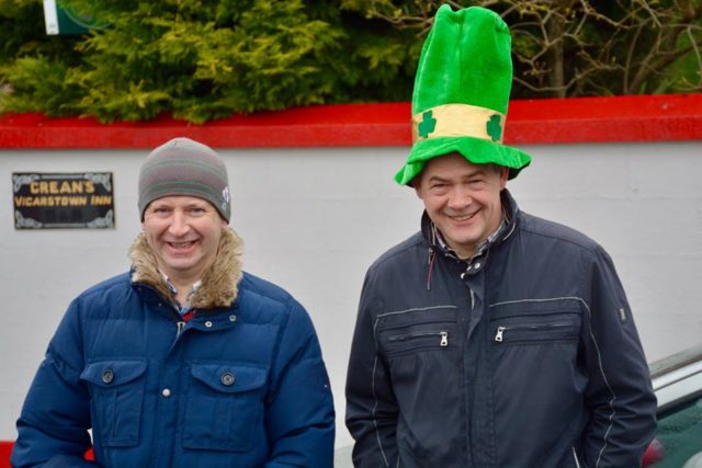 Martin McCaul and John Deegan at the Vicarstown St Patrick's Day parade