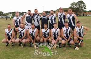 B/R: 3rd from the left Damien Bowe (Rathdowney Errill), Last on the right is Tucker Kerwin (Shanahoe) F/R: first on left Colin Delaney (Camross), 3rd in from left Paul Kerwin (Shanahoe), fourth, fifth and sixth in from left are Willie Delaney, Eddie Brennan and Mick Brennan (all Rathdowney Errill)