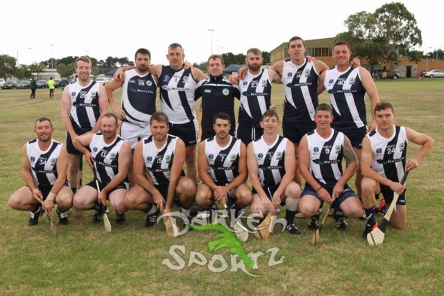 B/R: 3rd from the left Damien Bowe (Rathdowney Errill), Last on the right is Tucker Kerwin (Shanahoe) F/R: first on left Colin Delaney (Camross), 3rd in from left Paul Kerwin (Shanahoe), fourth, fifth and sixth in from left are Willie Delaney, Eddie Brennan and Mick Brennan (all Rathdowney Errill)