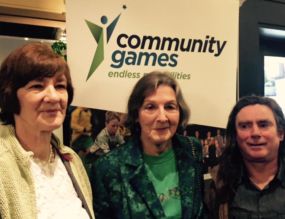 Gillie Wlash Kemmis pictured alongside Brid Dwyer and Austin Watt Clancy in Athlone yesterday at the Community Games Awards