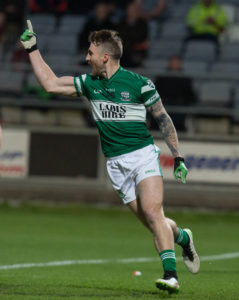 Zach Tuohy celebrates a goal against Emo in the 2015 Laois SFC final, the last time he played for The Town