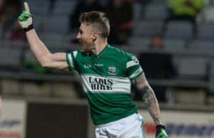 Zach Tuohy celebrates a goal against Emo in the 2015 Laois SFC final, the last time he played for The Town