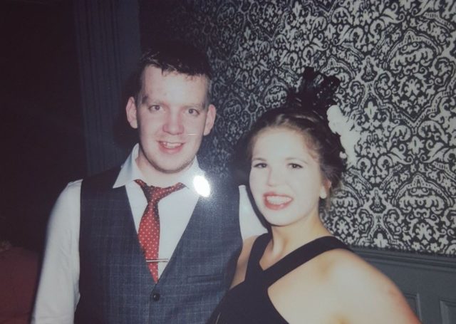 Kieran, who is hoping to be named Mr Personality, pictured with his girlfriend Caoimhe Kenny