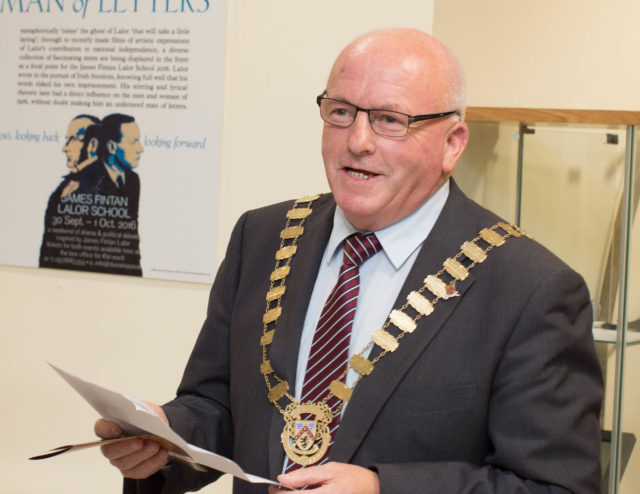 An Cathaoirleach Tom Mulhall MCC speaking at the launch of the James Fintan Lalor Autumn School 2016