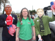 Stradbally legend Austin Watt Clancy joined by Donald Trump and Hillary Clinton at the parade this morning