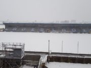 O'Moore Park is covered in snow this morning