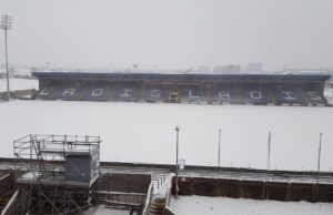 O'Moore Park is covered in snow this morning