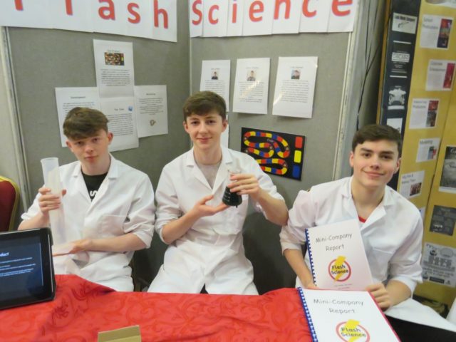Dan Cremin, Conor Delaney and Liam Keenan of Flash Science from St Mary's CBS