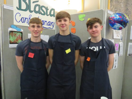 Conan Hyland, Ryan Flynn and Matthew Motts of Blasta Confectionery from Mountrath CS