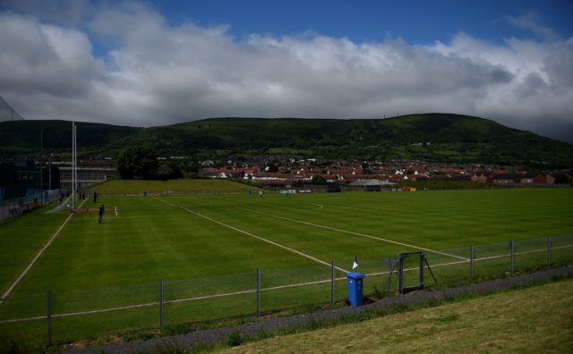 The Laois footballers are in Corrigan Park this afternoon