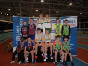 The winning relay teams at yesterday's Indoor Championships