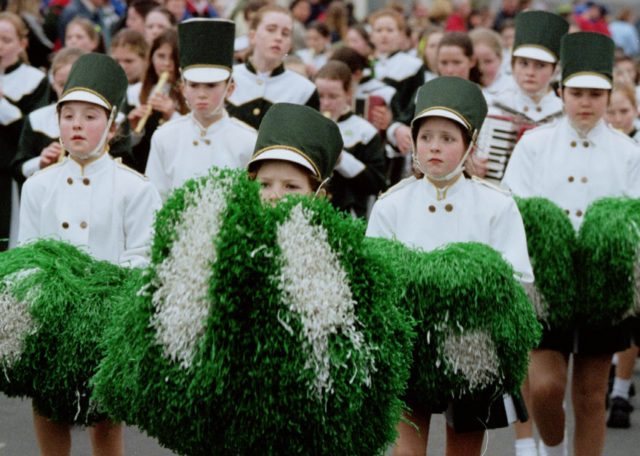 Some cool looking dudes (and dudettes) in the Portlaoise St Patrick's Day parade in 2000