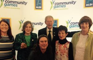 Gillie Walsh Kemmis with her gold medallion in Athlone yesterday at the Community Games Awards