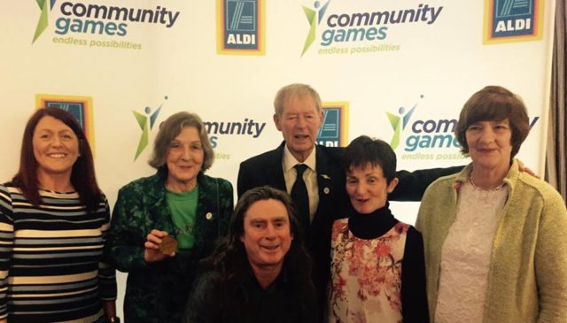 Gillie Walsh Kemmis with her gold medallion in Athlone yesterday at the Community Games Awards
