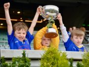 Annanough team members raise the cup after a great day at the GAA Go Games in Croke Park