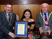 Nicole with Clr. Eddie Fitzpatrick, Cathaoirleach, Offaly and Clr. Tom Mulhall, Cathaoirleach, Laois