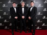 Sean Masterson, pictured with his dad and older brother Eoghan, who has been named in the Ireland squad