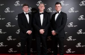 Sean Masterson, pictured with his dad and older brother Eoghan, who has been named in the Ireland squad