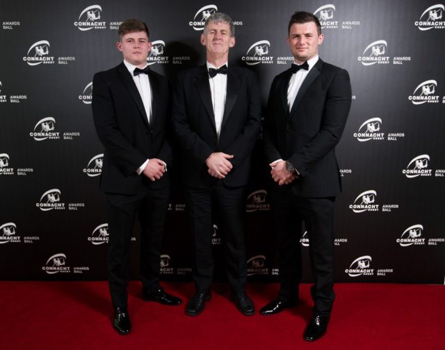 Sean Masterson, pictured with his dad and older brother Eoghan, who has been named in the Ireland squad