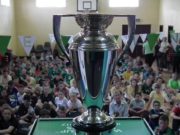 The Women's Rugby World Cup trophy in Killeen NS last week