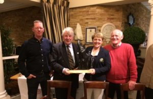 Cuisle Golf Classic Flame Trophy winners John Duffy, Mick Geraghty, Anna Byrne & Damian Turley