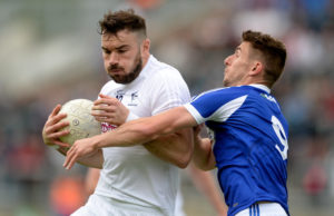 Fergal Conway in action against Colm Begley during the Leinster GAA Football Senior Championship Quarter-Final