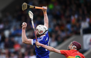 Neil Foyle scored 1-1 for Laois against Carlow in OMoore Park in the All-Ireland Qualifier Preliminary Round clash yesterday