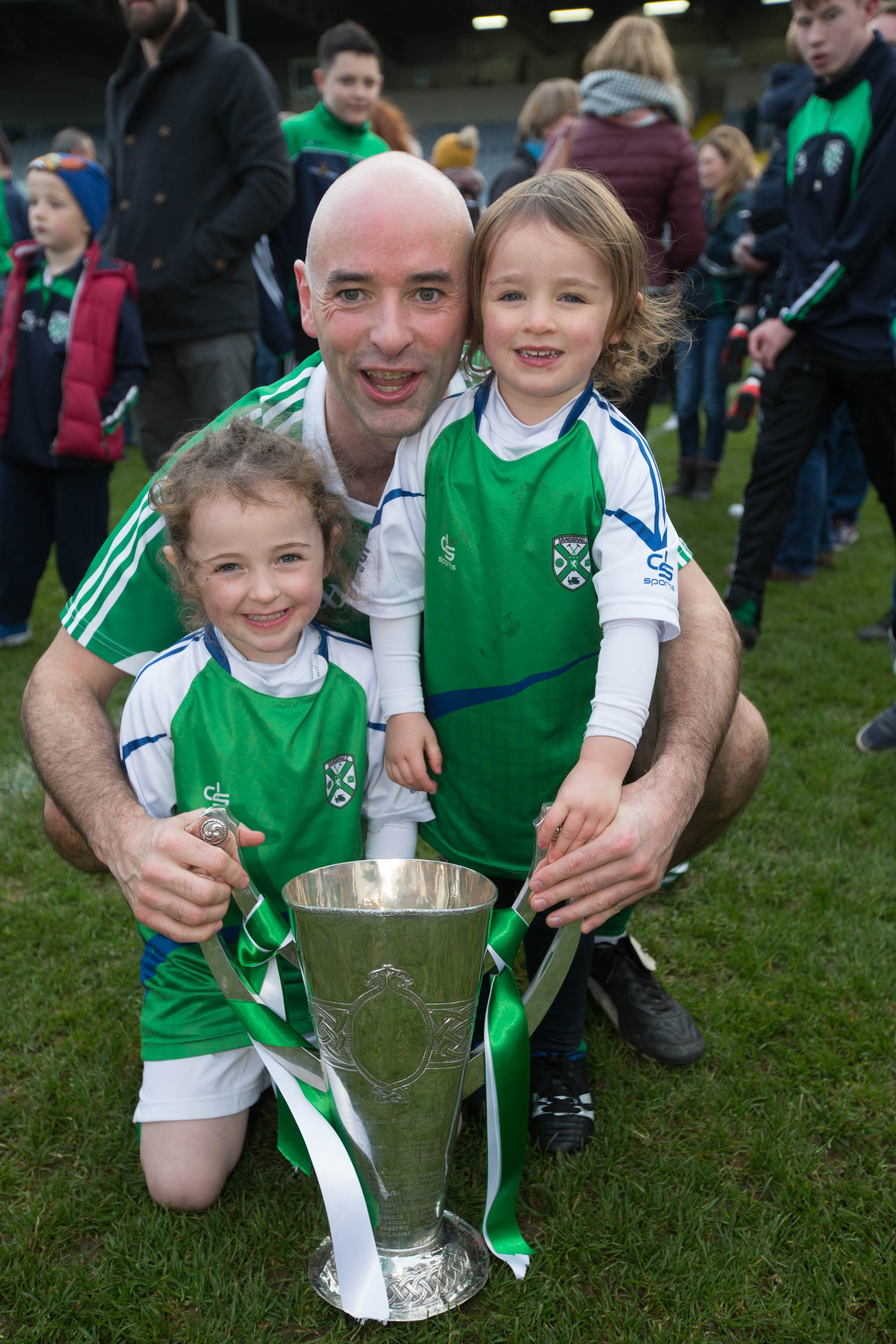 Greg Ramsbottom from Stradbally with his daughters Edel and Emer after the 2016 Laois SFC final