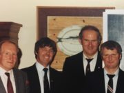The late Georgie Leahy pictured with Ollie Bynre, Seán Ramsbottom and Michael Carroll