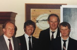 The late Georgie Leahy pictured with Ollie Bynre, Seán Ramsbottom and Michael Carroll