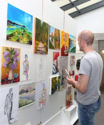 Mark Kelly, pictured at the Launch of an Exhibition of Work from " Painting, and Drawing in Light , Mood and Movement " at Laois Arthouse, Stradbally