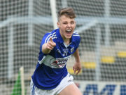 Evan Lowry celebrates after scoring his side's goal during the Leinster Minor Championship Semi-Final match between Laois and Offaly