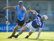 Laois full forward Neil Foyle in action against Eoghan O'Donnell of Dublin