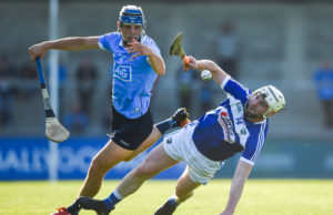 Laois full forward Neil Foyle in action against Eoghan O'Donnell of Dublin