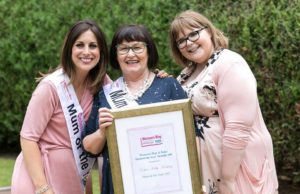 Esther Kelly-Keating, the 2017 Woman's Way and Beko Mum of the Year, with Lucy Kennedy and daughter Charlotte