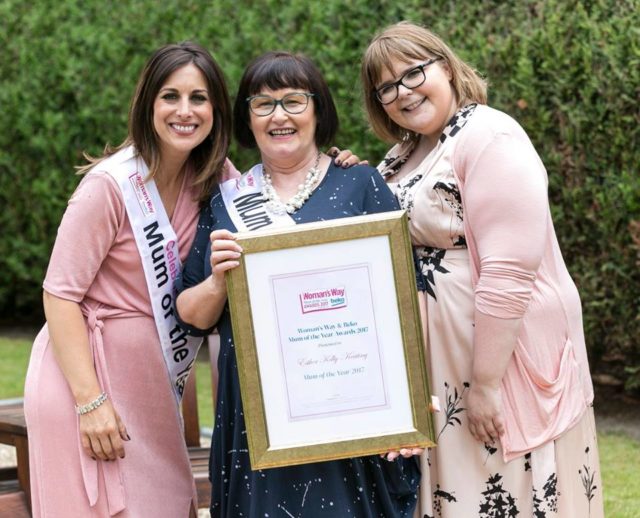 Esther Kelly-Keating, the 2017 Woman's Way and Beko Mum of the Year, with Lucy Kennedy and daughter Charlotte