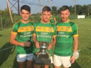 Danny Hickey, Michael Keogh and Adam Campion pictured with the Philadelphia Senior Championship trophy