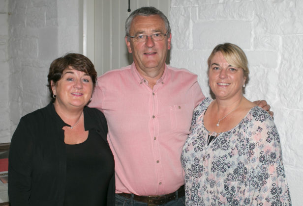 Margaret Creagh-Nelson with Sean and Anne Conroy at Donaghmore Workhouse for the John Spillane &amp; Jimmy Crowley concert presented in association with Legends Vintage Cycling Club as part of Heritage week.