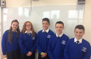 Students at Dunamase College on their first day in the new school