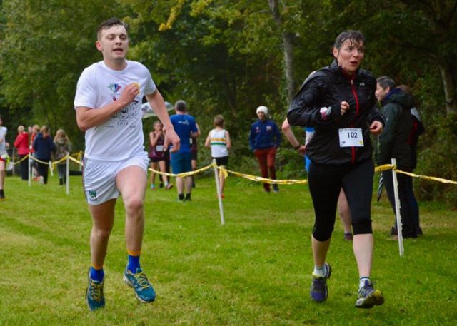 Competitors crossing the line at the Beat the Barge in Vicarstown