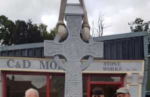 The beautiful Celtic cross carved by three generations of C&D Moran