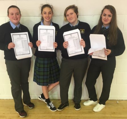 Students from Clonaslee with their Junior Cert results