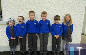 Pupils from junior infants in Knock NS get ready to roar on Ballypickas